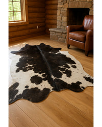Brown Cowhide Area Rug – Handmade, Soft & Stylish Decor in Cabin Living Room — cowhide area rug 74