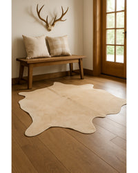 Natural Cowhide Area Rug – Warmth & Modern Style in Lodge Entryway — cowhide area rug 4