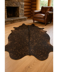Cowhide Animal Print Area Rug – Brown & Tan, 8x10 in Cabin Living Room — cowhide area rug 46