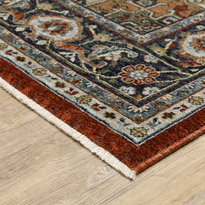 Aberdeen Red Taupe Traditional Medallion Indoor Rug