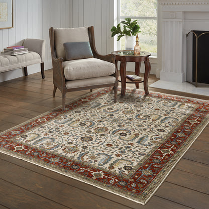 Aberdeen Ivory Red Traditional Persian Indoor Rug