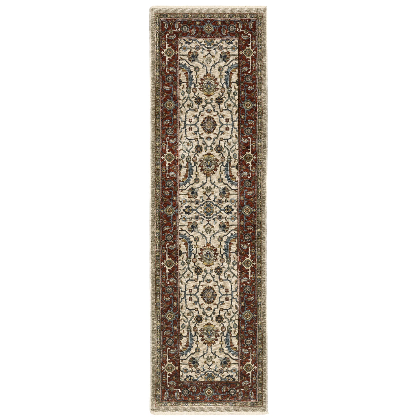 Aberdeen Ivory Red Traditional Persian Indoor Rug