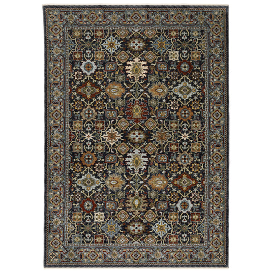 Aberdeen Blue Multi Traditional Panel Indoor Rug