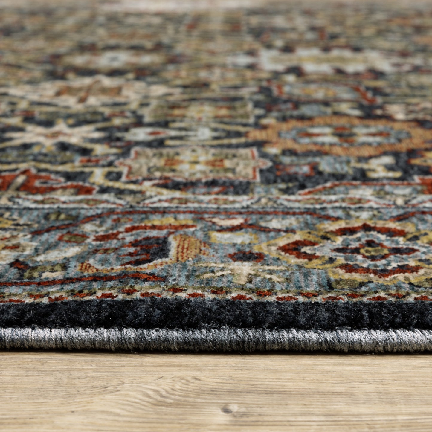 Aberdeen Blue Multi Traditional Panel Indoor Rug