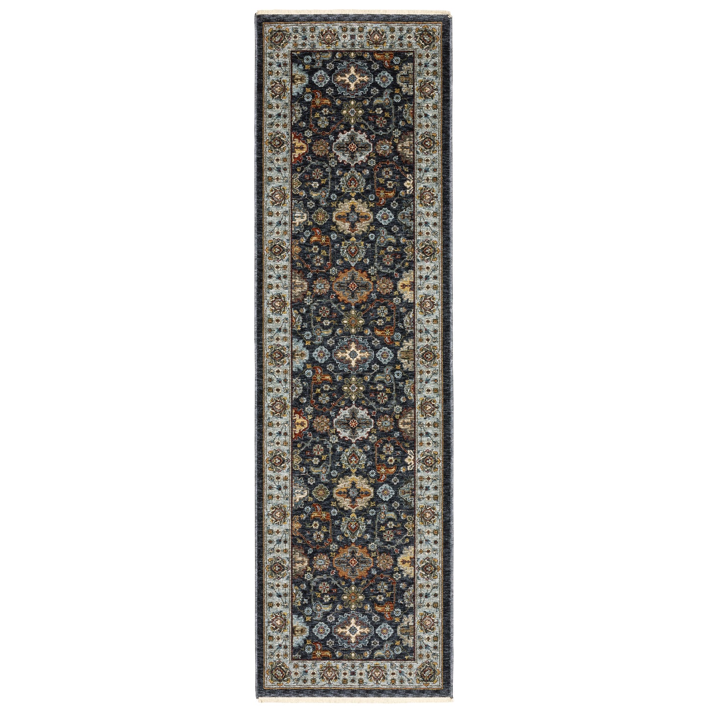 Aberdeen Blue Multi Traditional Panel Indoor Rug