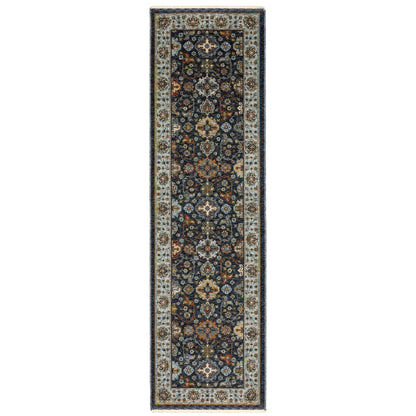 Aberdeen Blue Multi Traditional Panel Indoor Rug