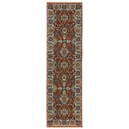 Aberdeen Red Ivory Traditional Medallions Indoor Rug