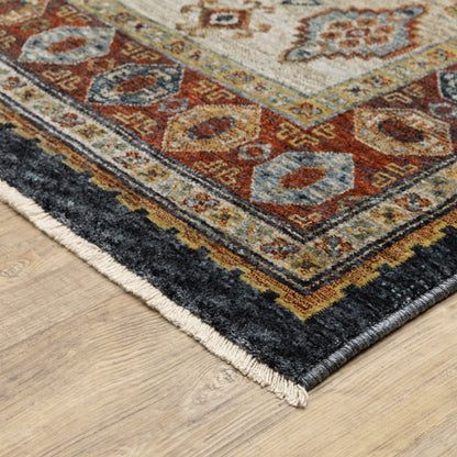 Aberdeen Blue Multi Traditional Medallion Indoor Rug