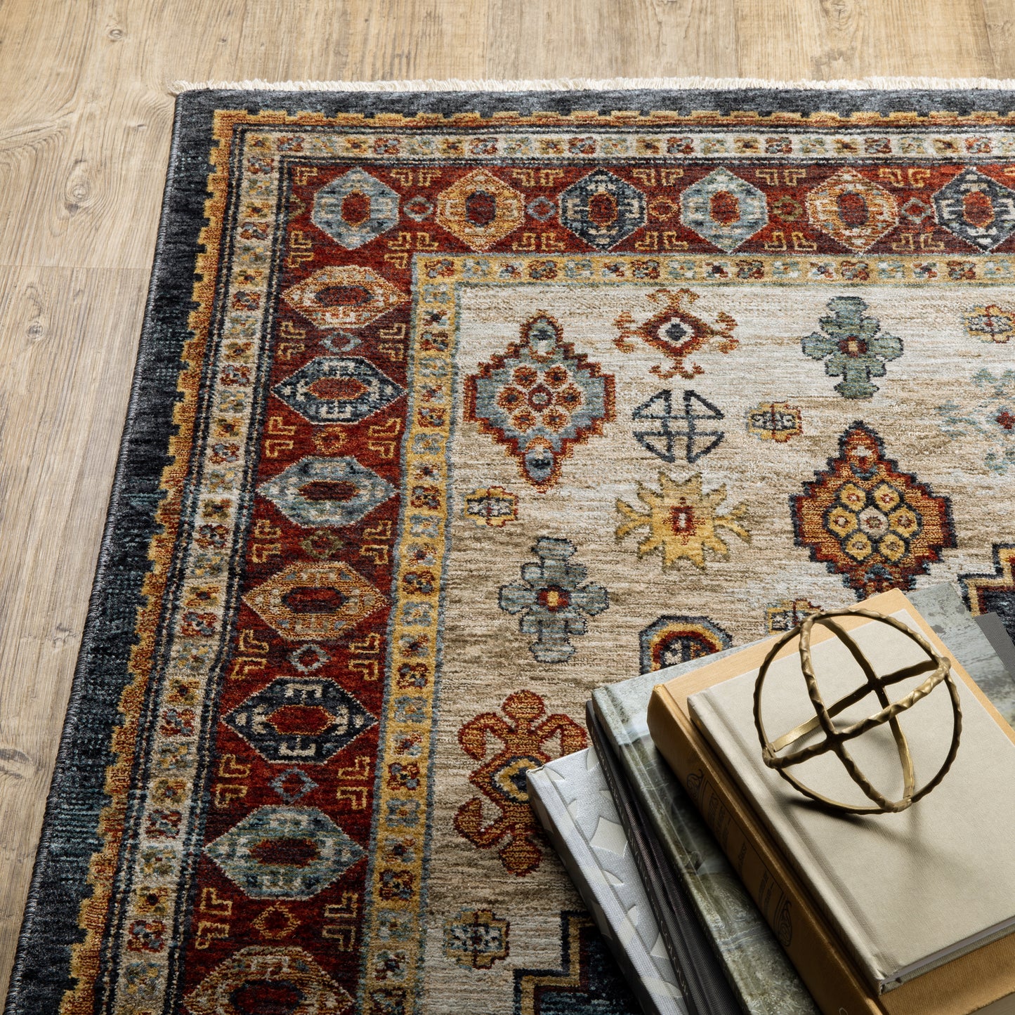 Aberdeen Blue Multi Traditional Medallion Indoor Rug