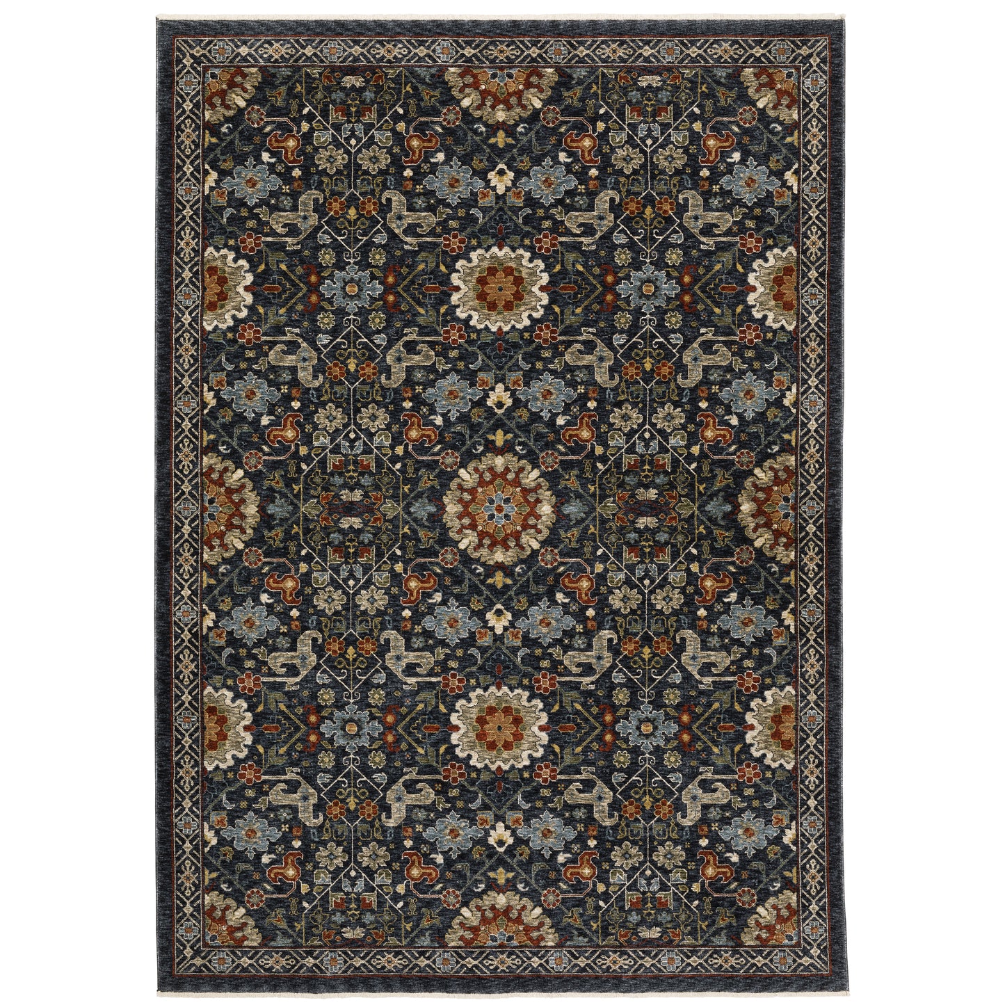 Aberdeen Blue Multi Traditional Traditional Indoor Rug