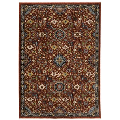 Aberdeen Red Multi Traditional Traditional Indoor Rug