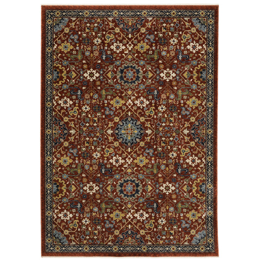 Aberdeen Red Multi Traditional Traditional Indoor Rug