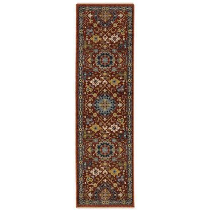 Aberdeen Red Multi Traditional Traditional Indoor Rug