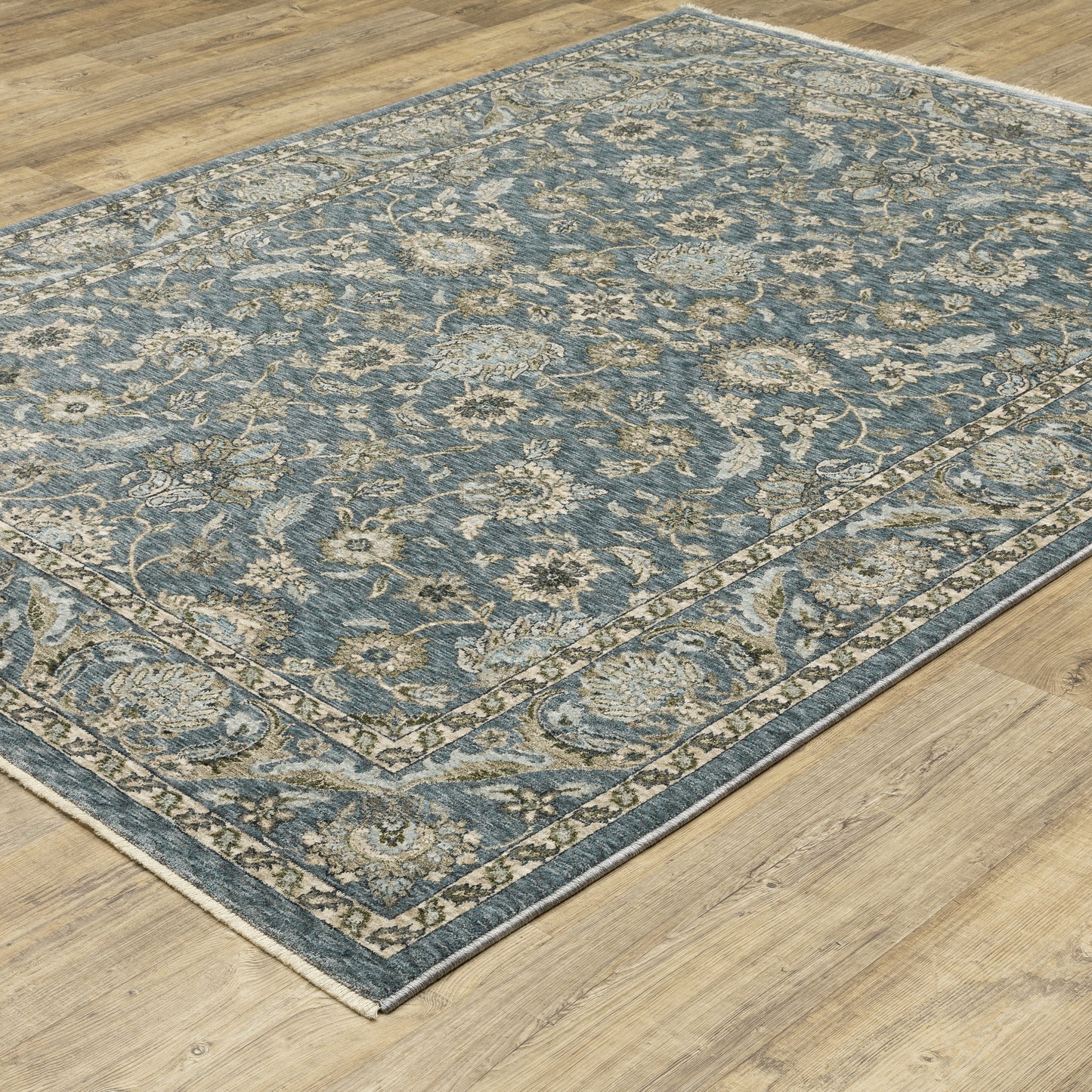 Aberdeen Blue Beige Traditional Oriental Indoor Rug