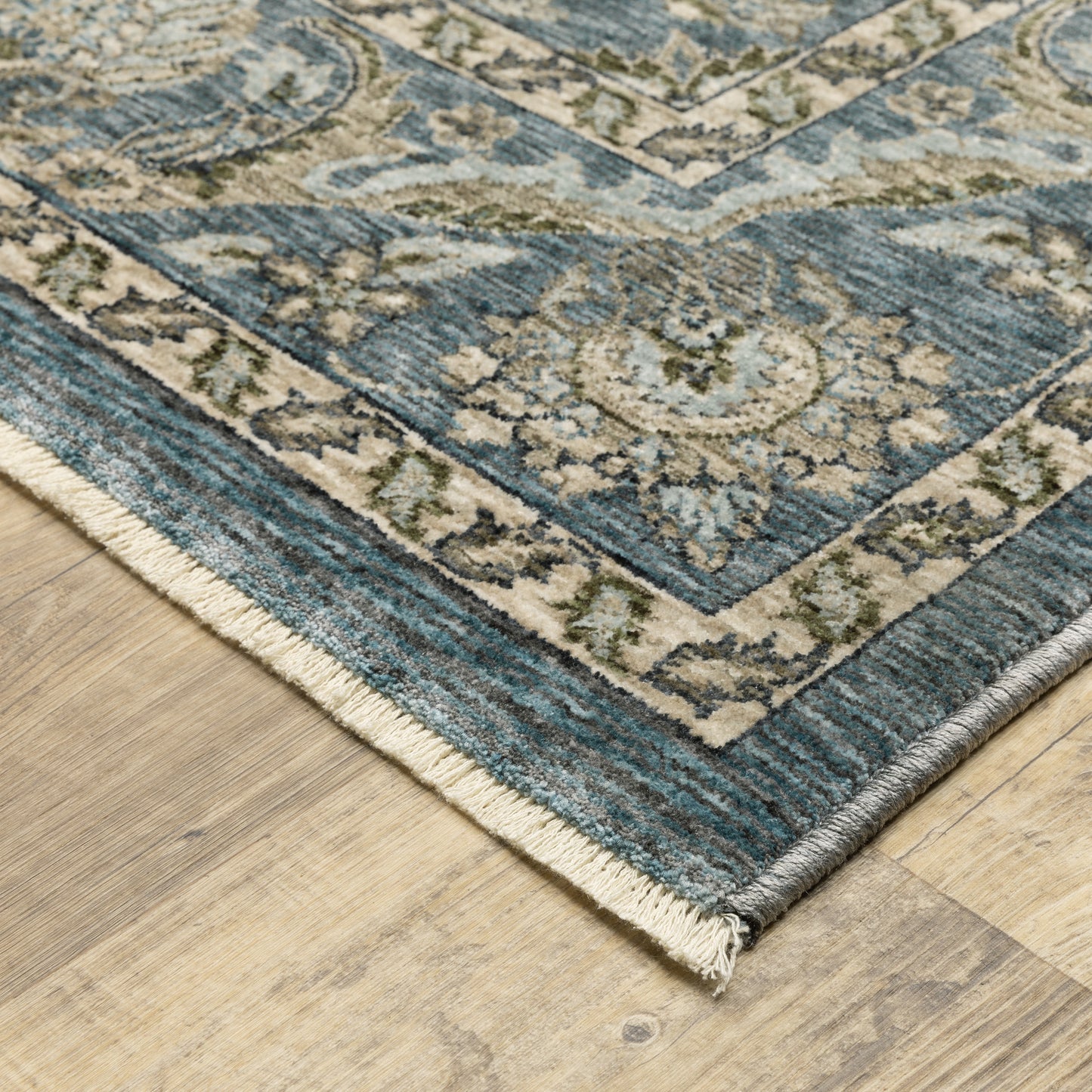 Aberdeen Blue Beige Traditional Oriental Indoor Rug