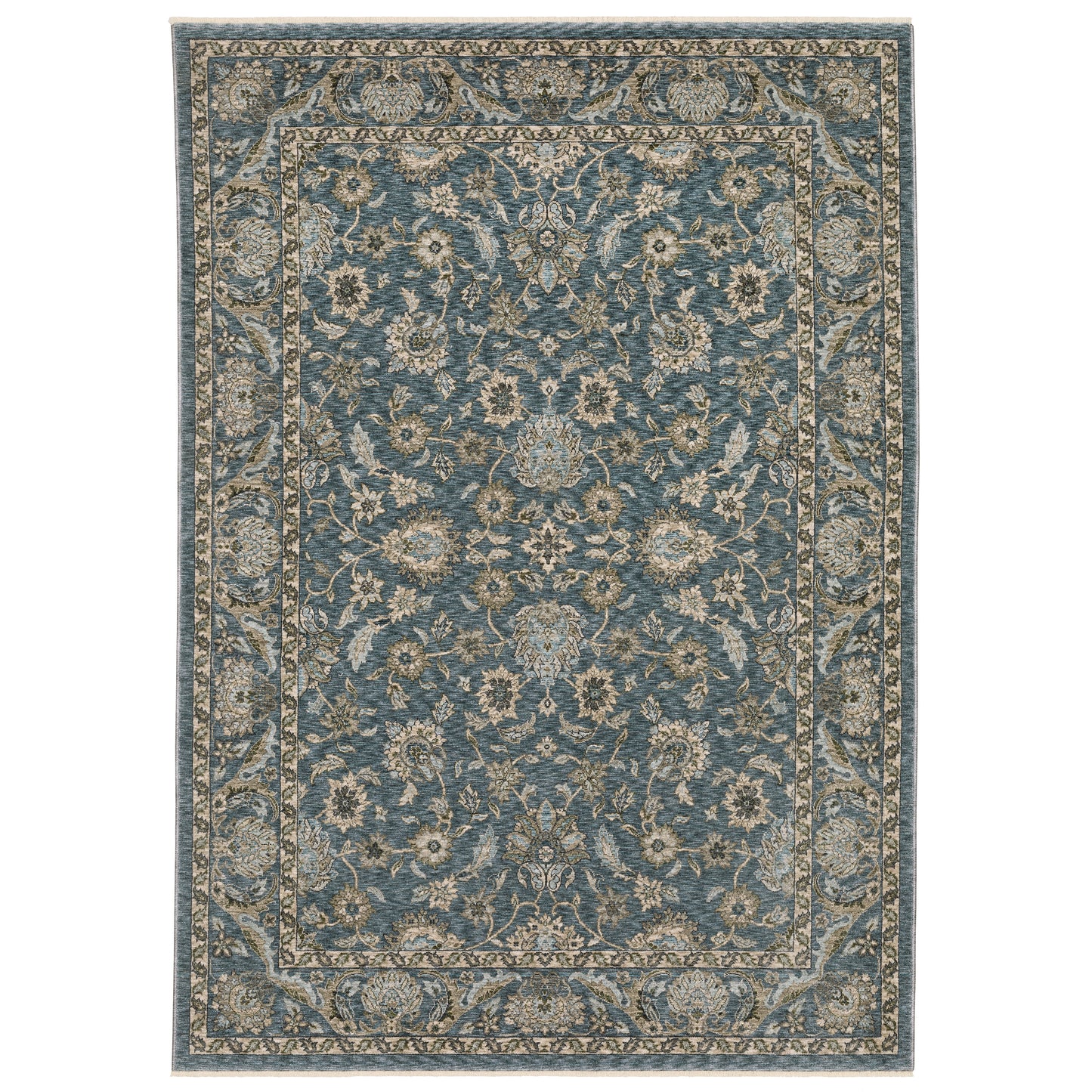 Aberdeen Blue Beige Traditional Oriental Indoor Rug