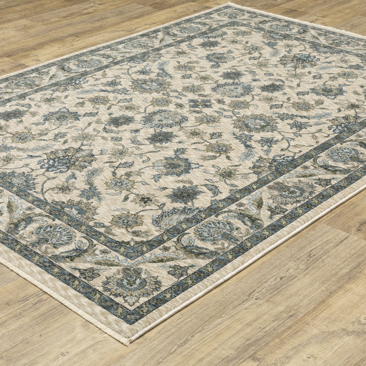 Aberdeen Beige Blue Traditional Oriental Indoor Rug