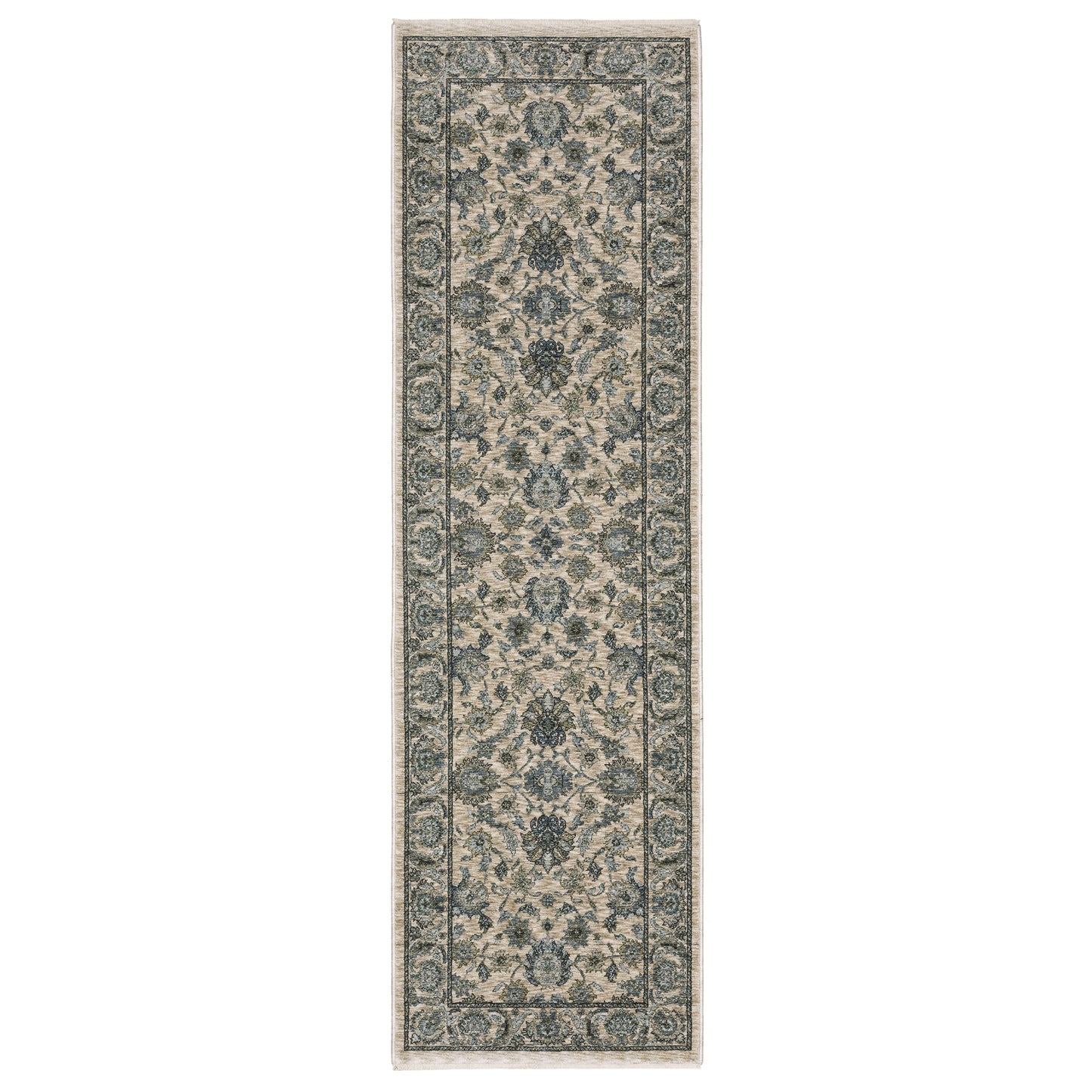 Aberdeen Beige Blue Traditional Oriental Indoor Rug