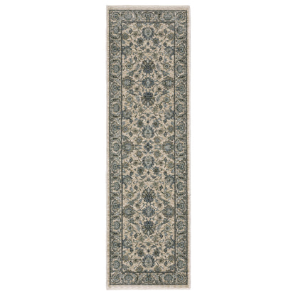 Aberdeen Beige Blue Traditional Oriental Indoor Rug