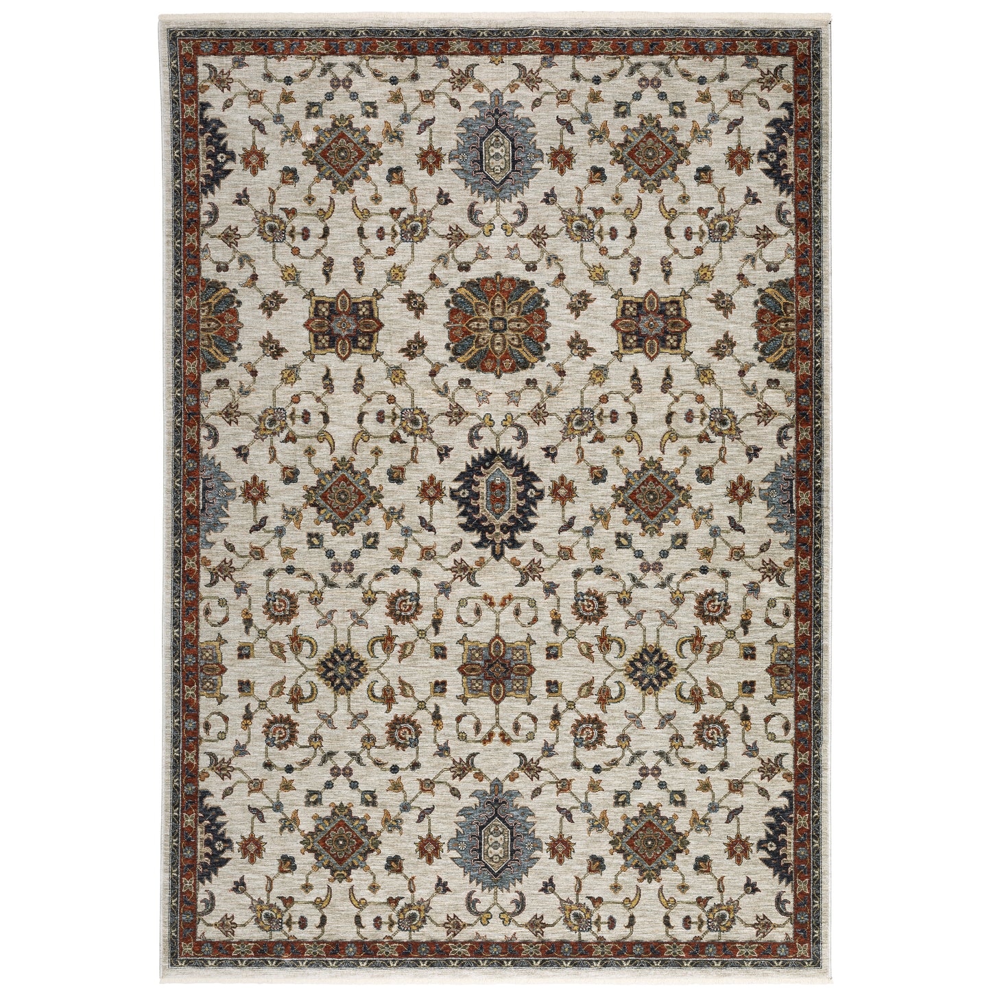 Aberdeen Ivory Multi Traditional Panel Indoor Rug