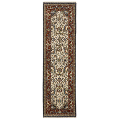 Aberdeen Ivory Red Traditional Persian Indoor Rug