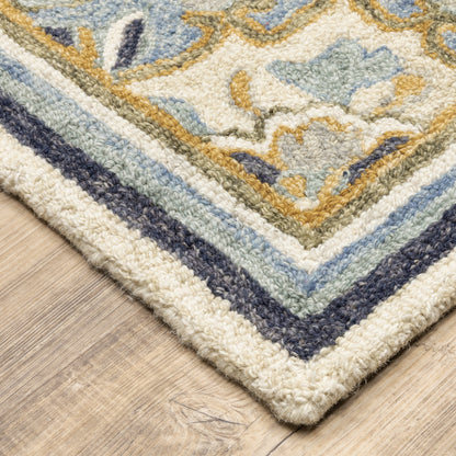 Alfresco Blue Ivory Traditional Oriental Indoor Rug