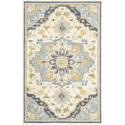 Alfresco Blue Ivory Traditional Oriental Indoor Rug