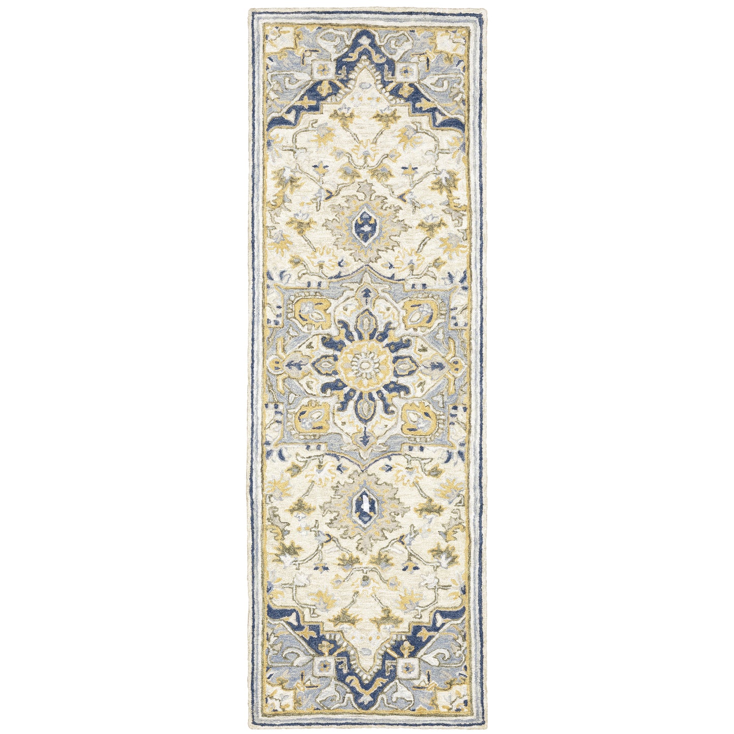 Alfresco Blue Ivory Traditional Oriental Indoor Rug