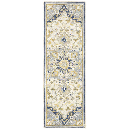 Alfresco Blue Ivory Traditional Oriental Indoor Rug