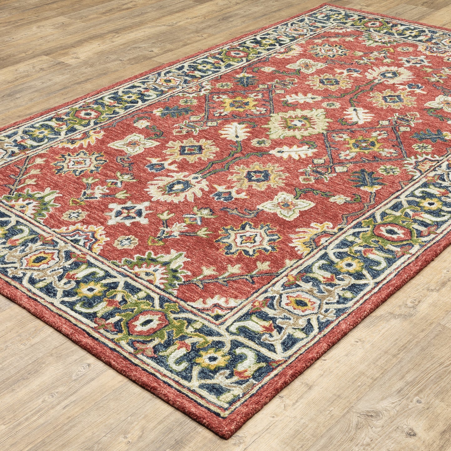 Alfresco Red Blue Traditional Oriental Indoor Rug