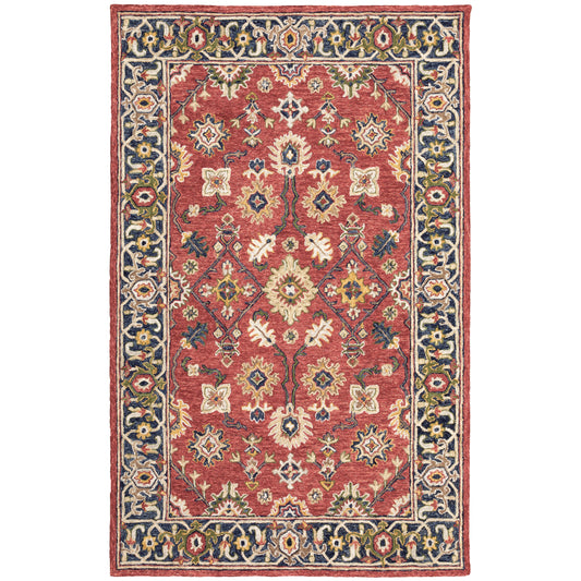 Alfresco Red Blue Traditional Oriental Indoor Rug