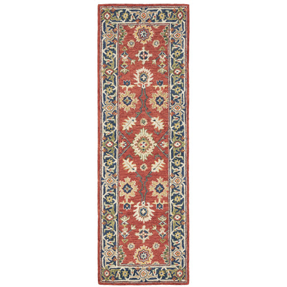 Alfresco Red Blue Traditional Oriental Indoor Rug