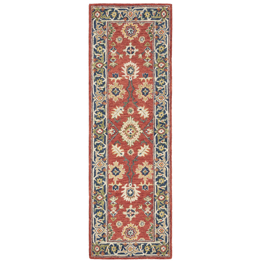 Alfresco Red Blue Traditional Oriental Indoor Rug