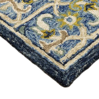 Alfresco Navy Blue Traditional Oriental Indoor Rug