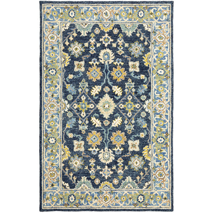 Alfresco Navy Blue Traditional Oriental Indoor Rug