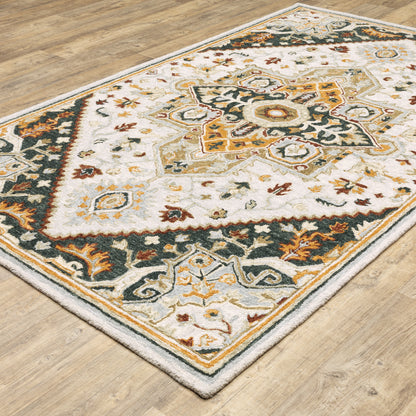 Alfresco Ivory Charcoal Traditional Oriental Indoor Rug