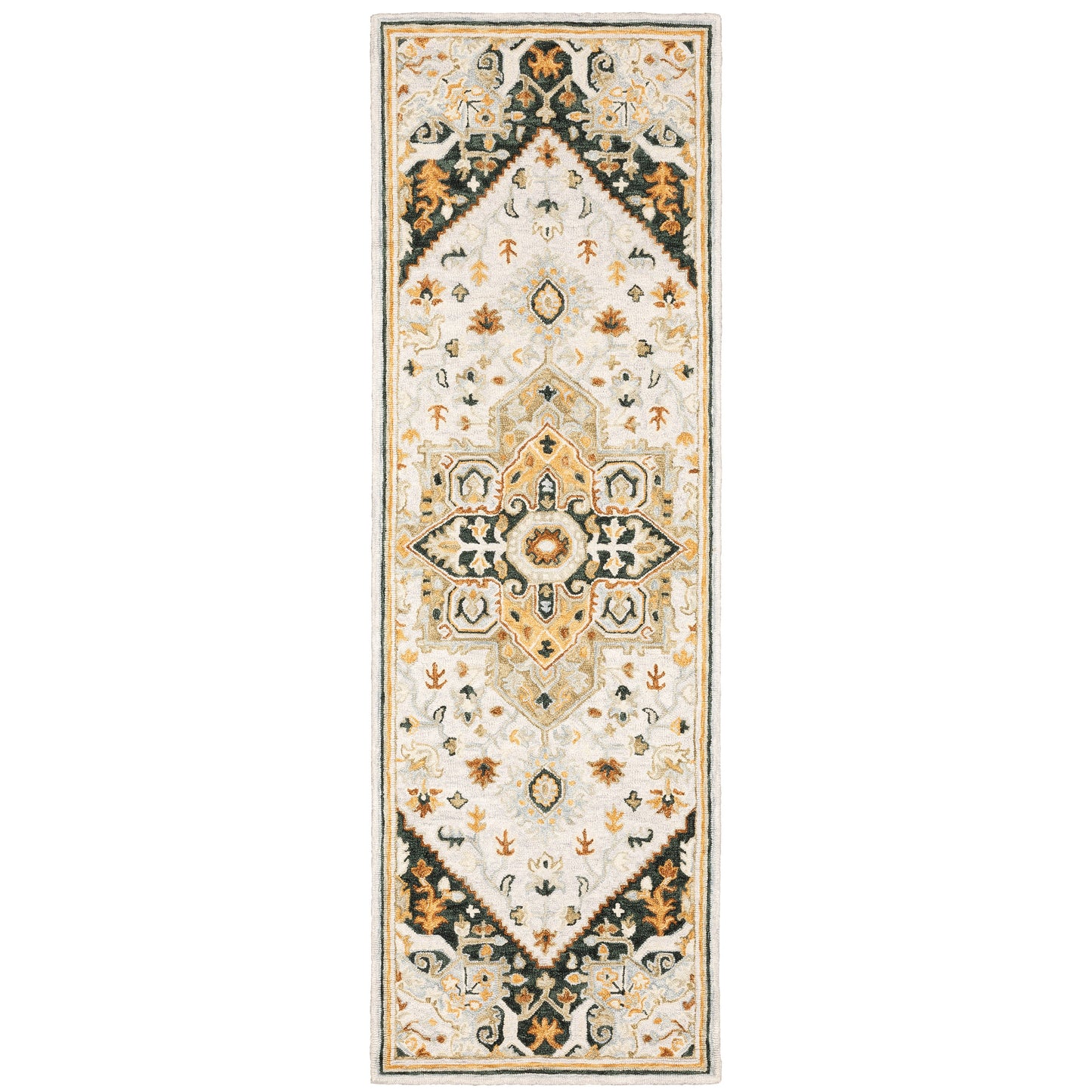 Alfresco Ivory Charcoal Traditional Oriental Indoor Rug