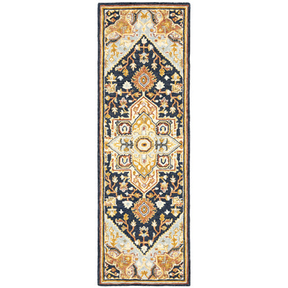 Alfresco Navy Rust Traditional Oriental Indoor Rug