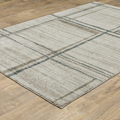 Alton Grey Teal Modern & Contemporary Geometric Indoor Rug