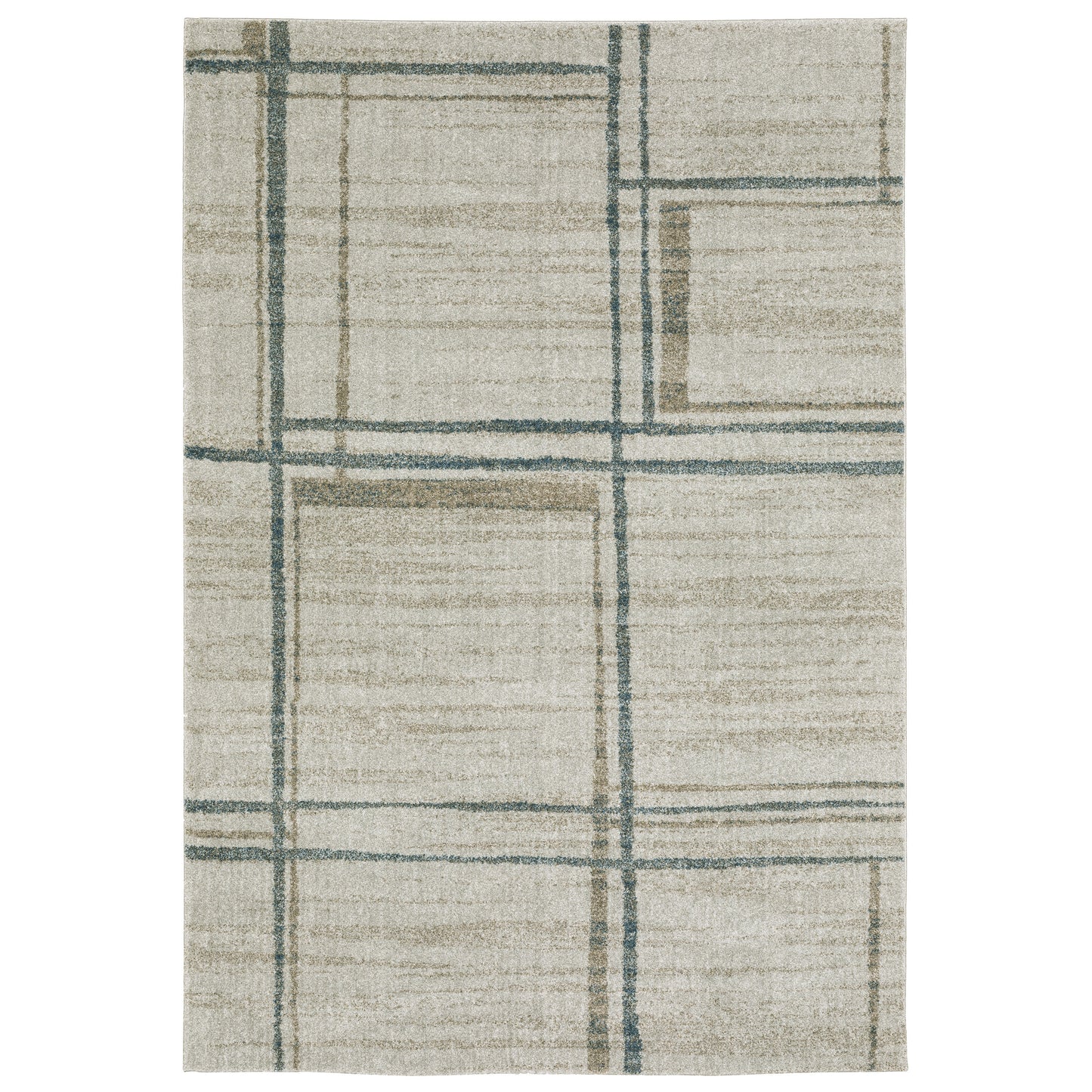 Alton Grey Teal Modern & Contemporary Geometric Indoor Rug