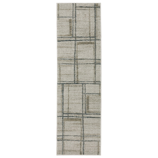 Alton Grey Teal Modern & Contemporary Geometric Indoor Rug