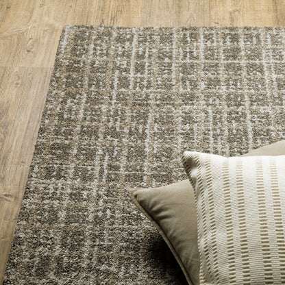 Alton Grey Beige Modern & Contemporary Plaid Indoor Rug