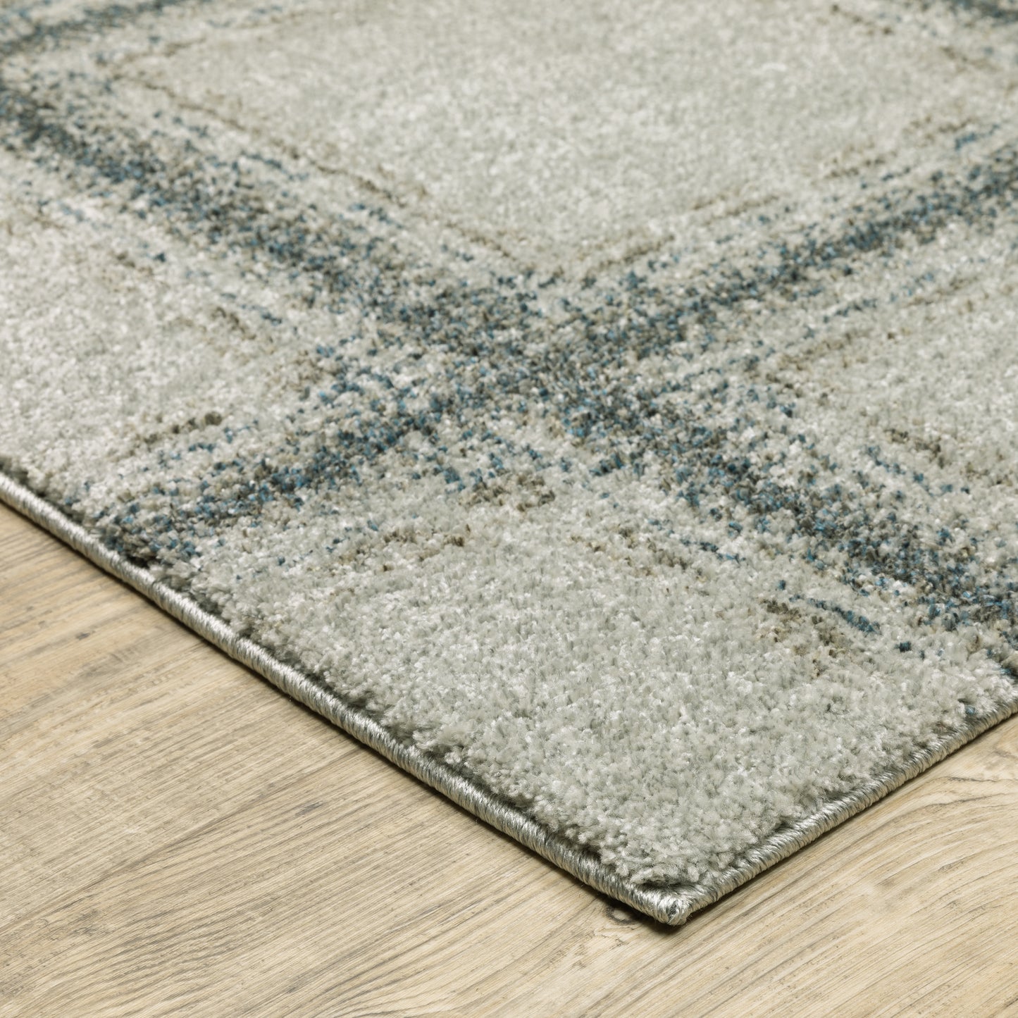 Alton Grey Teal Transitional Geometric Indoor Rug