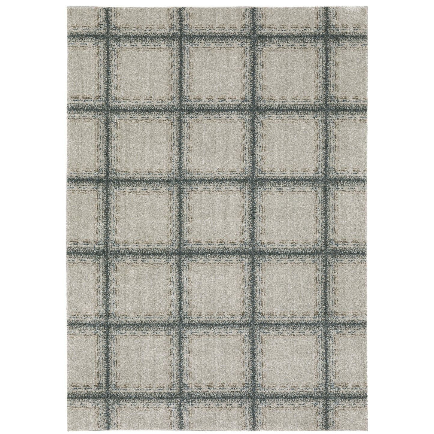 Alton Grey Teal Transitional Geometric Indoor Rug