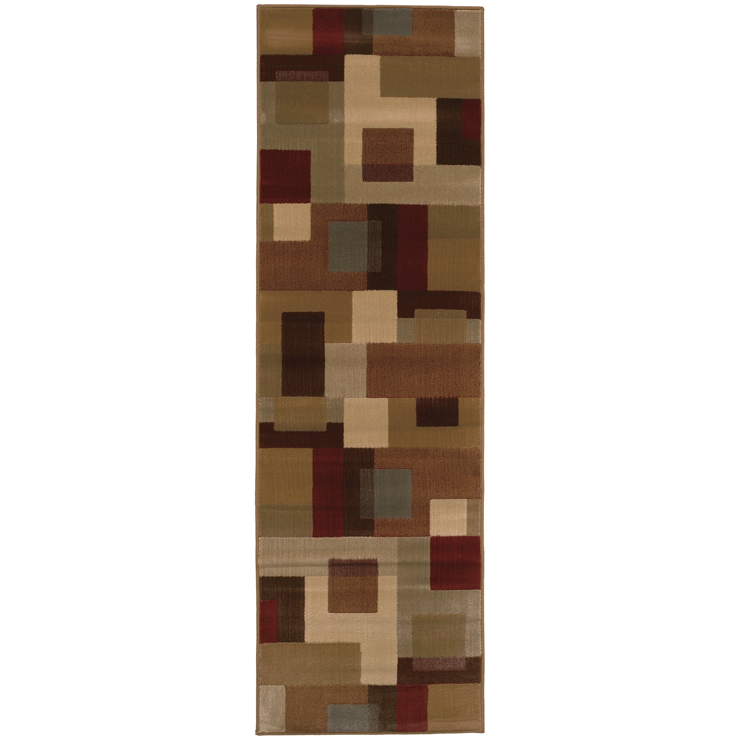 Amelia Red Tan Modern & Contemporary Geometric Indoor Rug