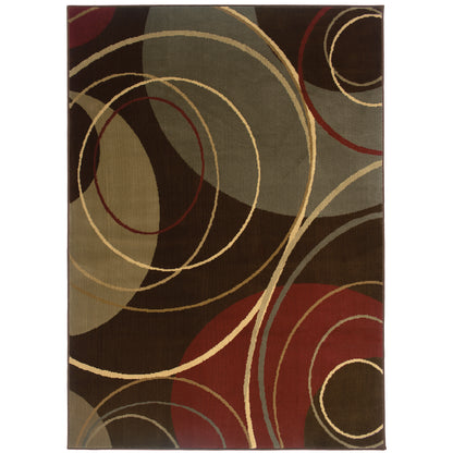 Amelia Brown Red Modern & Contemporary Abstract Indoor Rug