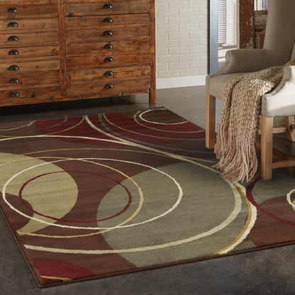 Amelia Brown Red Modern & Contemporary Abstract Indoor Rug