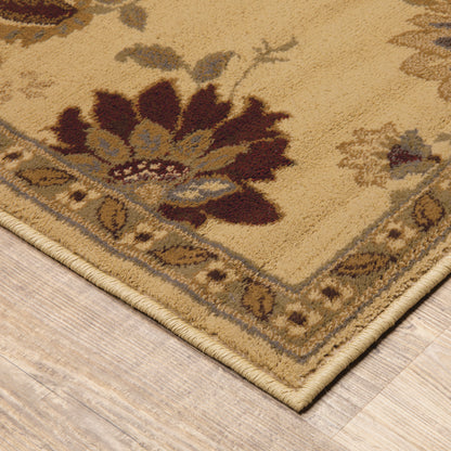 Amelia Ivory Green Traditional Floral Indoor Rug