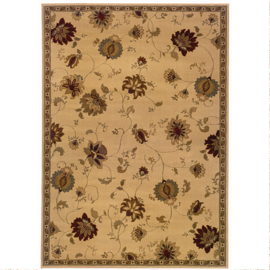 Amelia Ivory Green Traditional Floral Indoor Rug