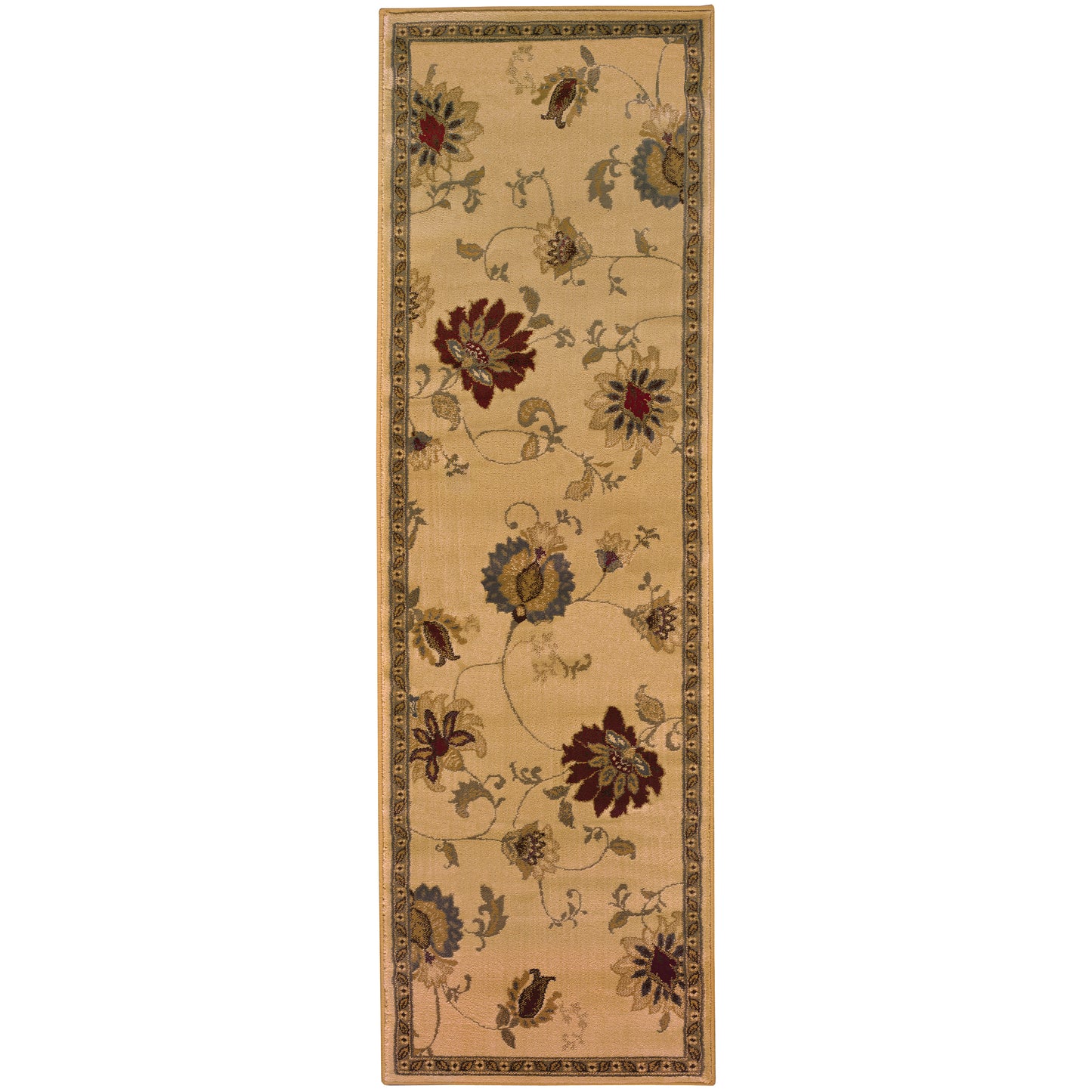 Amelia Ivory Green Traditional Floral Indoor Rug